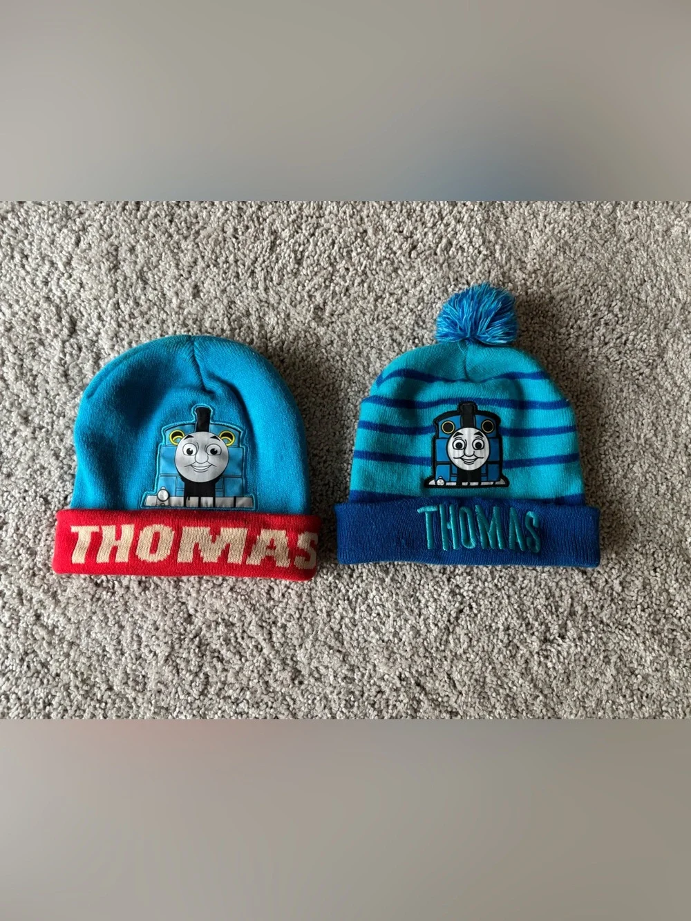 Thomas the Tank Engine Kids Winter Beanies - Blue & Turquoise